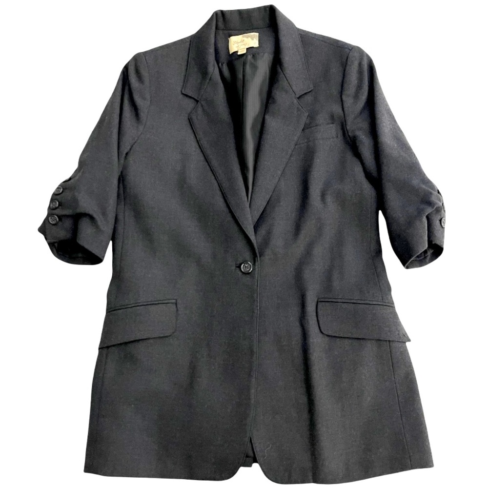 Elizabeth & James 3/4 Ruched Sleeve Blazer Jacket